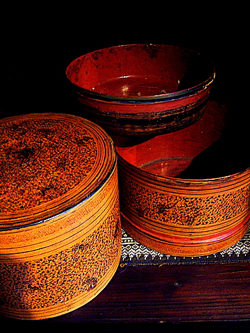 Antike Buddhafiguren von Mandalay Art - Burma Lackkunst - Antik - Kun